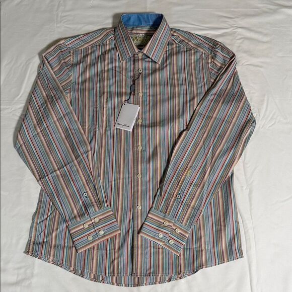 House Of Lords Other - House Of Lords Multi Color Striped Men's Button Up Shirt